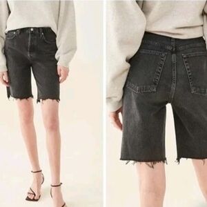 AGOLDE 90's Black Denim Jean Short Shorts Size 23 90's Pinch Waist NEW NWT Jorts